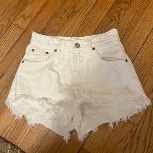 Zara white jean shorts